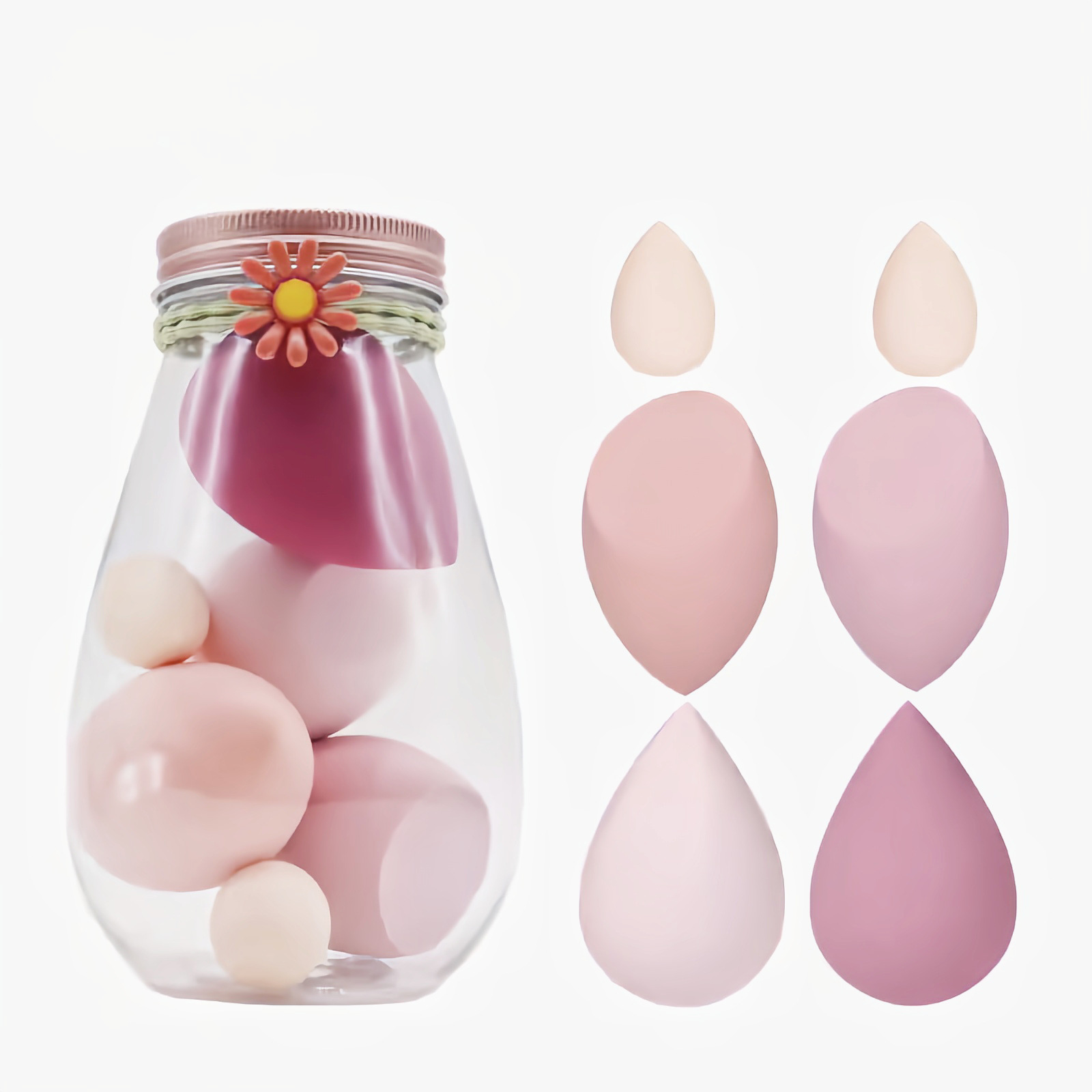 Série de poudre de cerise-4 grandes bouteilles à bouchon de poudre à corde, 2 petites