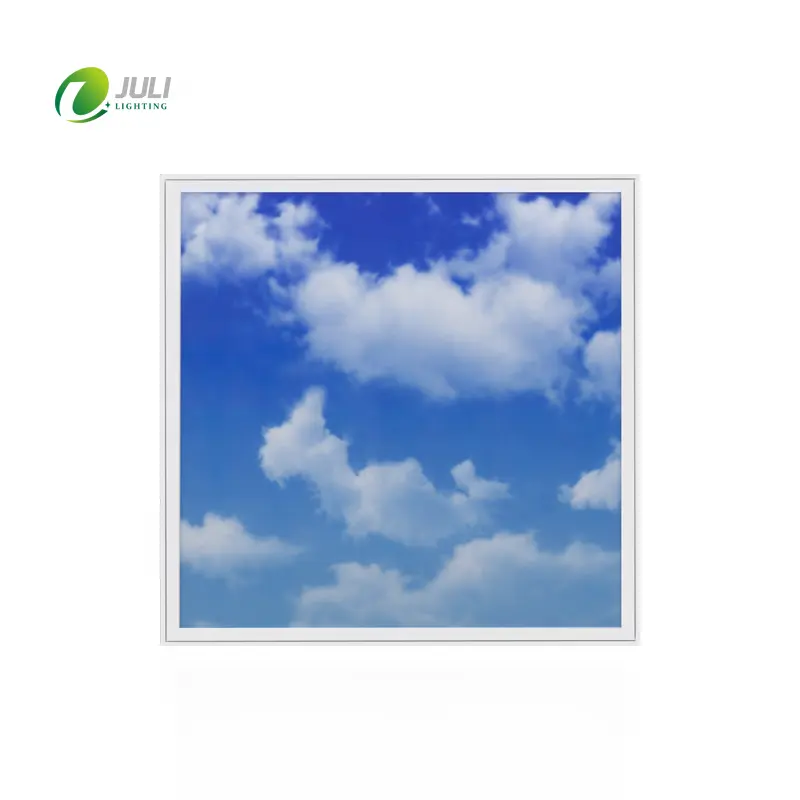 สีฟ้าสกายไลท์แผงและเมฆรูปภาพปิดภาคเรียนนำแสงแผง620X620 36วัตต์40วัตต์นำสกายไลท์เพดานแผงแสง