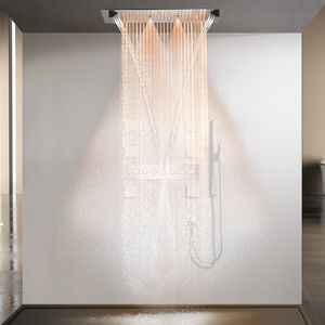 Musica lussuosa grande termostatico 64 colori LED sistema doccia a pioggia Set di rubinetti doccia a sei funzioni - Product Image 4