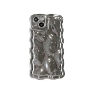Coque de téléphone en TPU à ondulation d'eau galvanisée de couleur unie pour iPhone15Pro Max iPhone16 nouveau modèle iPhone14/13 sens haut de gamme