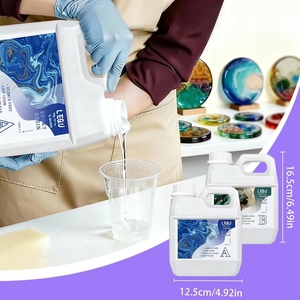 Resina Epoxi LEQU Happy And Fun de 35.2oz, Transparente, Ideal para Principiantes, Adhesivo AB para Moldeo de Manualidades en Pequeños Lotes - Product Image 2