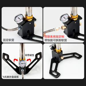 Three Stage High Pressure <b>Air</b> <b>Pump</b> 30Mpa Manual Tire Inflator With Pressure Gauge Stainless Steel - Product Image 4