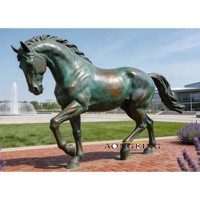 Sculpture de cheval arabe grandeur nature, élégante, en bronze coulé et poli, pour décoration de jardin, cheval noir en métal à vendre