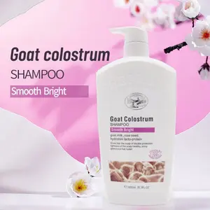 Etiqueta privada, logotipo al por mayor, leche de cabra húmeda orgánica, Extracto de flor de rosa, proteína, champú para el cabello