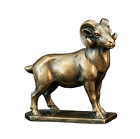 Statue de mouton doré en résine, Art déco, figurine de chèvre Feng Shui avec pièces de monnaie, décoration pour la richesse et la chance