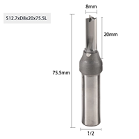 Fresa CNC Multiusos de Tres Cuchillas con Ranura Recta TCT para Ranurado, Recorte y Tallado