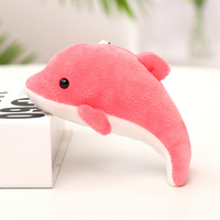 Porte-clés pendentif dauphin en peluche douce et mignonne de 10 cm, avec métal allié et impression numérique – Produit promotionnel pour cadeaux de fêtes