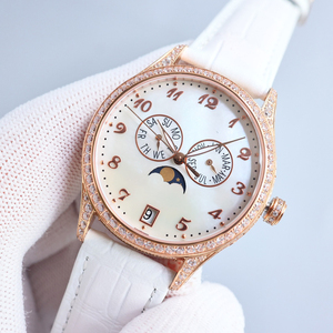 Montre chronographe de luxe PP 4947 avec un diamètre de 38 mm et un boîtier entièrement serti de diamants, élégant cadeau pour femmes, montre mécanique - Product Image 3