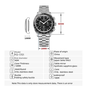 PAGANI DESIGN PD-1701 V5 Moon Men's <b>Watches</b> Top Luxury Quartz <b>Watch</b> for Men Chronograph Waterproof Sport Stainless Steel Clock - Product Image 6
