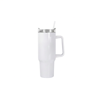 Vaso Térmico de Acero Inoxidable de 40oz H1.0 Blanco con Aislamiento al Vacío de Doble Pared, con Asa y Tapa, Diseño Minimalista para Viajes, en Stock en EE. UU. - Product Image 1