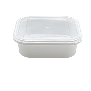 Lonchera rectangular desechable con tapa, apta para microondas, para llevar, comidas ligeras, comida rápida, ensalada - Product Image 1