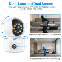 6MP WiFi IP Caméra Double Objectif Double Écran Bébé Moniteur Caméra de Sécurité à Domicile PTZ Suivi Automatique CCTV Vidéo Surveillance iCsee