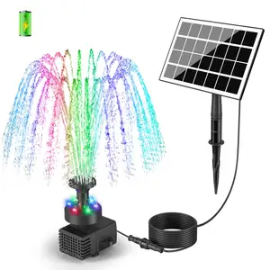 Home Decor Water Ornaments Solar Powered Colorful Fountain 7v 3.5w Floating Solar Water Fountain