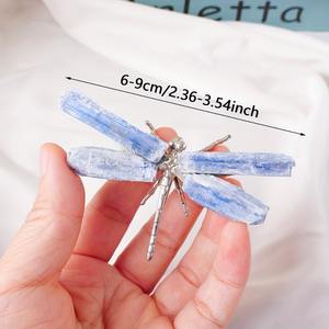 Wholesale High Quality Hand-Carved Natural Blue Kyanite Dragonfly <b>Crystal</b> <b>Ornament</b> for Home Decoration Holiday Gifts Healing - Product Image 3