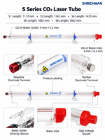 Tabung Laser CO2 RECI 150W Baru Model W6 Suku Cadang Kelas Industri untuk Mesin Pengukir Laser CO2 Stabilitas Tinggi Tahan Lama