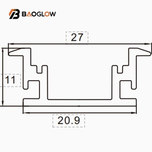 New Product 21*11 <b>Led</b> Strip Profile Linear <b>Light</b> Aluminum Profiles for Cob <b>Led</b> <b>Light</b> Strip Housing Channel 8ft Long Customizable - Product Image 5