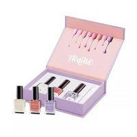 Boîte à ongles personnalisée avec laminage mat et gaufrage, emballage cosmétique en carton rigide doublé d'éponge pour vernis à ongles et gel