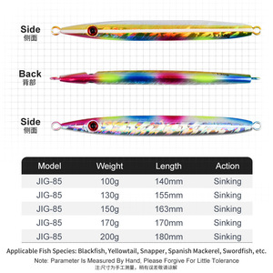 <span class=keywords><strong>Leurre</strong></span> de pêche métallique lumineux Sensoar 40g à 200g, style japonais, pour la pêche en bateau, à coulée rapide, pour maquereau - Product Image 2
