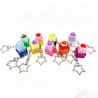 Porte-clés mignon anti-stress avec bouton de clavier, bouton à pression, bouton fruit et bouton lumineux
