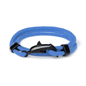 Bracelet de requin animal marin, bracelet de dauphin de mer réglable multicouche, bracelet extensible en corde de style plage fait à la main - Product Image 2