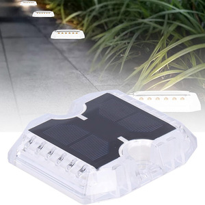 Borchie Stradali Riflettenti con Luce Solare Lampeggiante <span class=keywords><strong>LED</strong></span> Rossa e Blu 1.2V Impermeabile IP68 in Lega di Alluminio Vendita all'Ingrosso - Product Image 6