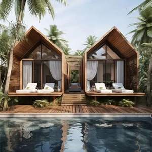 Maison de <span class=keywords><strong>vacances</strong></span> en acier et bois, type conteneur, préfabriquée pour les <span class=keywords><strong>vacances</strong></span>, cabane de <span class=keywords><strong>vacances</strong></span>, hôtel pour zone touristique à usage commercial - Product Image 1