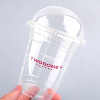 BTO tasses jetables en plastique Pet Dessert récipient tasse personnalisé en plastique transparent Logo personnalisé Acceptable 6 7 8 9 10 12 14 16 20oz