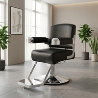 Chaise de salon de coiffure moderne haut de gamme en cuir PU, inclinable, pliable, portable, écologique et durable pour styliste et salon de coiffure