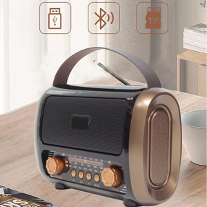Rechargeable Big Sound Portable Factory <b>Retro</b> Portable FM AM SW Radio with Leather Handle BT5.3 Connection TF Card MP3 Player - Product Image 6