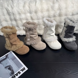 Millennial Style Fur Snow <b>Boots</b> Women 2026 New Winter Fur Lined Thick Cotton Warm Thick Sole Ankle <b>Boots</b> - Product Image 2