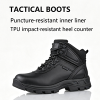 Bottes tactiques en cuir de vache pour hommes, imperméables avec semelle en caoutchouc pour la randonnée en plein air