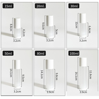 Flacons cosmétiques vides en PP de 100 ml, 20 ml, 50 ml, 1 oz, avec pompe pulvérisateur, flacons en plastique transparent givré avec pompe sans air et couvercles