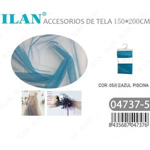 Tela de Encaje Ilan 150x200cm Azul Lago, Accesorios para Boda - Product Image 3