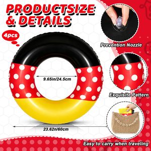 Flotador Inflable de Dibujos Animados de 23.62 Pulgadas, Anillo de Natación de PVC, Juguete Acuático para Niños, Tubo para Piscina y Playa, Fiesta de Cumpleaños, Juego Acuático de Verano - Product Image 5