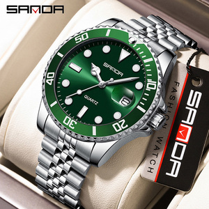 Sanda 1099 Men Trendy Fashion Quartz Wristwatch Stainless Steel Band Single <b>Date</b> Luminous Dial - Product Image 2