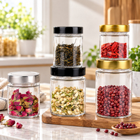 Bocaux en verre hermétiques personnalisés OEM ODM, écologiques, durables, avec couvercle métallique multifonctionnel, pour gelée, miel, viande, pâte, épices