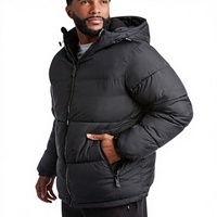 Veste matelassée imperméable pour homme, col montant, fermeture éclair, rembourrage 100% nylon, style décontracté, hiver