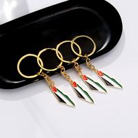 Porte-clés drapeau palestinien, pendentif en métal émaillé en forme de poing et de carte, souvenir de Palestine