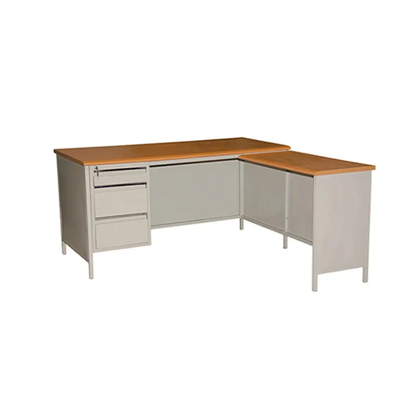 Tüm satış fiyatı modern KD yapısı metal L şeklinde ofis masası kilitleme