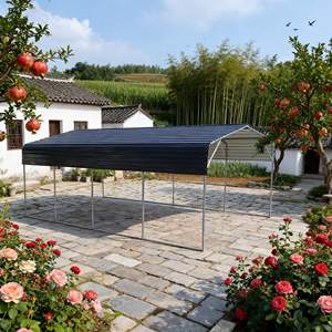 Abri de voiture en métal de 11 <span class=keywords><strong>pieds</strong></span> x 19 <span class=keywords><strong>pieds</strong></span>, abri de voiture en métal, verrouillable, robuste, protection de voiture, imperméable, moderne, pour l'extérieur, la cour - Product Image 1