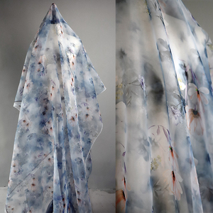 Thiết Kế Polyester Organza Lụa Thụy Sĩ Voile Vải Voan Hoa Cô Dâu Hoa In Organza Vải - Product Image 4