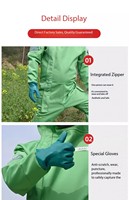 Nouvelle combinaison de protection anti-insectes Wasp, respirante, épaissie, anti-guêpes et anti-abeilles, avec anneau doré, protection contre les vapeurs, coupe ajustée, garantie 1 an pour laboratoire
