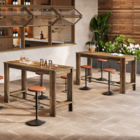 Table de bar haute Tribesigns de 63 pouces, table de pub de 37,4 pouces de hauteur comptoir avec repose-pieds en métal, longue unité de bar à domicile pour la cuisine