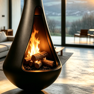 Chimenea <span class=keywords><strong>de</strong></span> <span class=keywords><strong>Leña</strong></span> Suspendida <span class=keywords><strong>de</strong></span> Diseño Moderno y Alta Gama para Villas, con Fuego Real - Product Image 6