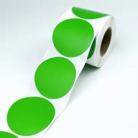 Rouleau d'étiquettes thermiques rondes personnalisées colorées, autocollants de codage couleur imperméables pour la planification au bureau, l'entrepôt et l'école