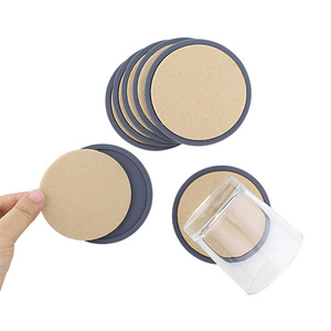 Sous-verres classiques ronds en caoutchouc souple en <span class=keywords><strong>PVC</strong></span> et silicone, absorbants, en feutre, résistants à la chaleur et isolants thermiques, vente en gros - Product Image 6