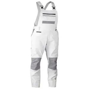 2023 Fashion Design Bib And Brace Workwear Overalls 100% Cotton Carpenter Pants Custom Unisex White Jumpsuit For Men Women