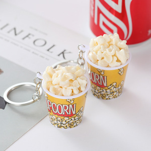 Offre Spéciale drôle Mini nourriture porte-clés en plastique résine Miniature fausse Simulation nourriture tasse pop-corn porte-clés pour cinéma activité cadeau - Product Image 3