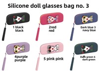 Sac de rangement pour lunettes de soleil pour femmes, modèle n° 3 étuis à lunettes portables en silicone résistant aux chocs avec boucle de suspension et fermeture éclair