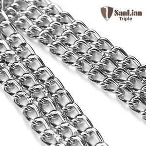 Pujiang Sanlian Material de metal resistente y duradero Cuello de perro Cadena de tres capas Gargantilla de cuello de cuña para perro grande - Product Image 4